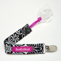 BooginHead PaciGrip, Black Flourish BooginHead PaciGrip, Black Flourish