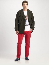 Incredibly smart and stylish way to beat the seasons wintry elements, expertly tailored in smooth cotton for a crisp, contemporary finish.ButtonfrontSide slash pocketsAbout 26 from shoulder to hemCottonMachine washImported Incredibly smart and stylish way to beat the seasons wintry elements, expertly tailored in smooth cotton for a crisp, contemporary finish.ButtonfrontSide slash pocketsAbout 26 from shoulder to hemCottonMachine washImported