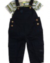 Timberland Infant Boys Great Warm Stripped Bodysuit Navy Blue Overalls 2 Pc Set