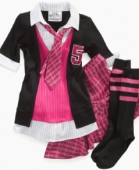Sweet layered sweaters on this top from Beautees gives her a cute, cozy look for school. Sweet layered sweaters on this top from Beautees gives her a cute, cozy look for school.