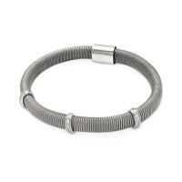 .925 Sterling Silver Rhodium Plated Mesh Cubic Zirconia 3 Bar Italian Bracelet Band with Magnetic Lock - 7 Inches .925 Sterling Silver Rhodium Plated Mesh Cubic Zirconia 3 Bar Italian Bracelet Band with Magnetic Lock - 7 Inches