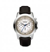 Fossil Men's FS4533 Brown Leather Strap Grey Gradient Analog Dial Chronograph Watch Fossil Men's FS4533 Brown Leather Strap Grey Gradient Analog Dial Chronograph Watch