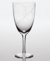 Fluid scrolls glide freely around this crystal iced beverage glass from Noritake. Easy to match with any decor, the fresh and whimsical Eternal Wave collection is a timeless look for fine dining or luxurious everyday meals. Fluid scrolls glide freely around this crystal iced beverage glass from Noritake. Easy to match with any decor, the fresh and whimsical Eternal Wave collection is a timeless look for fine dining or luxurious everyday meals.