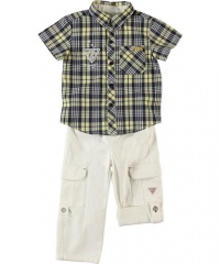GUESS Kids Boys Shirt and Cargo Pants Set (12-24M), PLAID (24M) GUESS Kids Boys Shirt and Cargo Pants Set (12-24M), PLAID (24M)