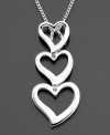 Dress yourself in everlasting love with this pretty sterling silver triple heart necklace by Giani Bernini. Approximate length: 16 inches. Approximate drop: 1-/14 inches.