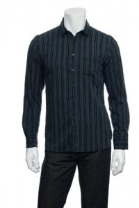 Alfani Red Men's Blue Horizontal Striped Button Down Shirt Alfani Red Men's Blue Horizontal Striped Button Down Shirt
