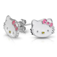 Bling Jewelry Girls Pink White Enamel Cool Kitty Cat Stud Earring 925 Silver Bling Jewelry Girls Pink White Enamel Cool Kitty Cat Stud Earring 925 Silver