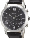 Hugo Boss Gents Stainless Steel Watch with Leather Strap