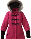 London Fog Girls 7-16 Faux Wool Jacket, Pink, 14-16