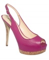 A sexy-slingback in a vivid feminine color. Guess's Glenesia platform pumps provide the perfect ladylike finish.