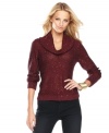 Why not try some sequins for fall? INC's sumptuous cowlneck sweater makes it easy to add sparkle to your wardrobe. (Clearance)