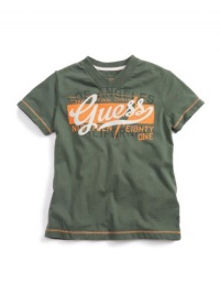 GUESS Kids Boys V-Neck GUESS Kids Boys Screen Tee, DUSTY GREEN (12/14) GUESS Kids Boys V-Neck GUESS Kids Boys Screen Tee, DUSTY GREEN (12/14)