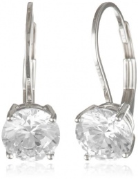 Platinum Plated Sterling Silver Round-Cut Cubic Zirconia Lever Back Earrings Platinum Plated Sterling Silver Round-Cut Cubic Zirconia Lever Back Earrings