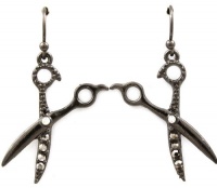 Trendy Sparkling Black Crystal Scissors Barber Shears Charms Dangle Earrings Hematite Plating Trendy Sparkling Black Crystal Scissors Barber Shears Charms Dangle Earrings Hematite Plating