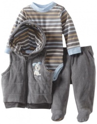 Kids Headquarters Baby-Boys Newborn Vest With Pants And Stripes Bodysuit, Silver, 3-6 Months Kids Headquarters Baby-Boys Newborn Vest With Pants And Stripes Bodysuit, Silver, 3-6 Months