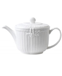 Nantucket Basket is a fine, all-white Wedgwood china dinnerware and dishes pattern with an embossed basket-weave pattern on the edges. Nantucket Basket is a fine, all-white Wedgwood china dinnerware and dishes pattern with an embossed basket-weave pattern on the edges.