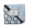 SwaddleDesigns Terry Velour Baby Washcloth Set - Pastel Blue with Brown Mod Circles