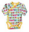 Zutano Baby-Girls Infant Owls Long Sleeve Body Wrap, Aqua, 12 Months