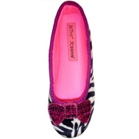 White Zebra Betsey Johnson Vicky Loves Velvet Ballet Slippers White Zebra Betsey Johnson Vicky Loves Velvet Ballet Slippers