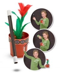 This perennial favorite never fails to amaze! The magician waves the magic wand, says the magic word, taps the flowerpot, and POOF a beautiful flower appears. Easy to master, this illusion is perfect for the beginning magician. This perennial favorite never fails to amaze! The magician waves the magic wand, says the magic word, taps the flowerpot, and POOF a beautiful flower appears. Easy to master, this illusion is perfect for the beginning magician.