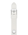 Do the white thing with this silicone watch strap from Michele, accented by a stainless steel buckle. This band makes your practical piece pop.