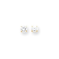 14K Yellow Gold 4mm CZ Earrings New in Gift Box 14K Yellow Gold 4mm CZ Earrings New in Gift Box