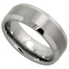 Tungsten Carbide Men's Ring in Comfort Fit and Matte Finish Sizes 8 to 13