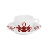 Haviland Brandebourg Red Tea Saucer 6.5 in Haviland Brandebourg Red Tea Saucer 6.5 in