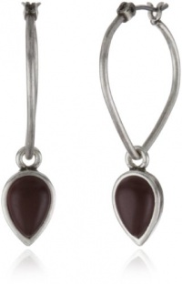 Lucky Brand Silver-Tone Red Tear Drop Earrings Lucky Brand Silver-Tone Red Tear Drop Earrings