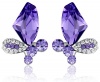 Swarovski Elements Crystal Butterfly Studs Earrings (Purple)