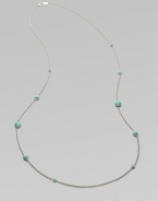 From the Silver Wonderland Collection. A long, lovely sterling silver chain is brightly dotted with faceted turquoise in an array of sizes. Turquoise Sterling silver Length, about 38 Lobster clasp Imported