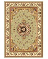 Safavieh's Lyndhurst collection offers the beauty and painstaking detail of traditional Persian and European styles with the ease of polypropylene. With a symphony of florals, vines and latticework detailing, these beautiful rugs bring warmth and life to any room. Polypropylene resists stains, keeping rugs pristine for years to come. This rug features a soft grey border with sage green, leafy detailing throughout. The dark center is reminiscent of constellations in the night sky--serene and lovely. (Clearance) Safavieh's Lyndhurst collection offers the beauty and painstaking detail of traditional Persian and European styles with the ease of polypropylene. With a symphony of florals, vines and latticework detailing, these beautiful rugs bring warmth and life to any room. Polypropylene resists stains, keeping rugs pristine for years to come. This rug features a soft grey border with sage green, leafy detailing throughout. The dark center is reminiscent of constellations in the night sky--serene and lovely. (Clearance)