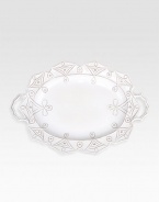 Bring the outdoors inside with a beautifully detailed, hand-finished stoneware platter detailed with lattice to celebrate the splendor and romance of the world's most beautiful gardens. From the Jardins du Monde Collection17 X 25Ceramic stonewareDishwasher safeImported