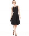 Sweeten your little black dress collection with Evan Picone's latest petite lace A-line.