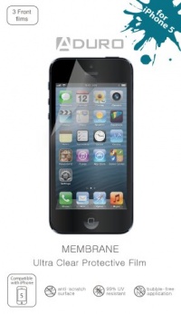 Aduro MEMBRANE Ultra Clear (Invisible) Screen Protector for iPhone 5 AT&T, Sprint, Verizon, T-Mobile, Unlocked (3 Front Films) Retail Packaging Aduro MEMBRANE Ultra Clear (Invisible) Screen Protector for iPhone 5 AT&T, Sprint, Verizon, T-Mobile, Unlocked (3 Front Films) Retail Packaging