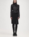 A sculptural collar and edgy zipper details define this supple leather style.Funnel collarAsymmetrical front zipSleeve zippersAsymmetrical necklineFully linedLeatherDry cleanMade in Italy of imported fabricModel shown is 5'10½ (179cm) wearing US size 4. 