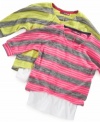 Double her fashion options with Epic Threads colorful striped twofer.