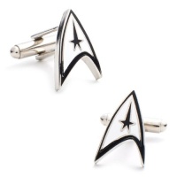 Cufflinks Inc. Men's Star Trek Sheild Cufflink, White/Black, One Size Cufflinks Inc. Men's Star Trek Sheild Cufflink, White/Black, One Size