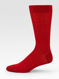 Smooth cotton blend with subtle ribbing in an allover dotted design.Mid-calf height 75% cotton/25% nylonMachine washMade in Italy Smooth cotton blend with subtle ribbing in an allover dotted design.Mid-calf height 75% cotton/25% nylonMachine washMade in Italy