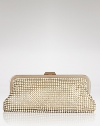 The party-perfect clutch from BCBGMAXAZRIA has a unique, dance-til-dawn quality about it. Carry this beaded beauty for night-right accessorizing. The party-perfect clutch from BCBGMAXAZRIA has a unique, dance-til-dawn quality about it. Carry this beaded beauty for night-right accessorizing.