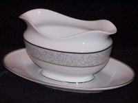 Mikasa Parchment Gravy Boat and Stand Mikasa Parchment Gravy Boat and Stand