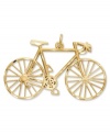 It's like riding a bike! This perfectly intricate, diamond-cut bicycle charm makes the perfect gift for the avid cyclist. Crafted in 14k gold. Chain not included. Approximate length: 7/10 inch. Approximate width: 1 inch.