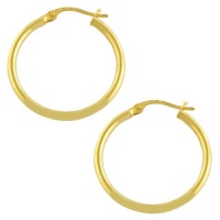 18 Karat Yellow Gold over Sterling Silver 2x20-mm Tube Hoop Earrings 18 Karat Yellow Gold over Sterling Silver 2x20-mm Tube Hoop Earrings