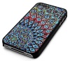 Black Snap-On iPhone Cover Case for 4/4S iPhone - Aztec Mayan Mosaic Design - Height:4.5 Inches X Width: 2.5 Inches X Thickness:0.5 Inches