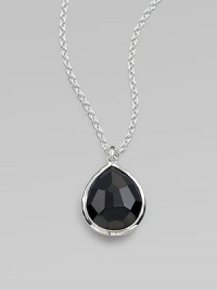From the Rock Candy® Collection. This chic style features a rich, faceted black onyx in sleek sterling silver on a link chain. Black onyxSterling silverLength, about 16 to 18 adjustablePendant size, about ½ Lobster clasp closureImported From the Rock Candy® Collection. This chic style features a rich, faceted black onyx in sleek sterling silver on a link chain. Black onyxSterling silverLength, about 16 to 18 adjustablePendant size, about ½ Lobster clasp closureImported