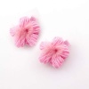 Crystalmood Girls Pink Yarn Flower Fur Hair Clips 2 Piece Set