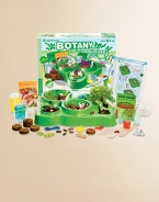Budding botanists will love getting their hands dirty with this unique biological science experiment kit.Learn about plants and seeds by conducting experiments in a botanical lab with greenhouse domesConstruct an automatic watering systemGrow beans, cress, and zinniasExperiment with plant cells and capillary actionLearn how roots transport water and nutrients throughout a plantLearn how plants use water, light, and heatIncludes a 48-page