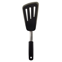 The OXO Good Grips Silicone Flexible Turners combine the strength of stainless steel with the advantages of silicone. The silicone outer layer, which is heat resistant to 600 degrees Fahrenheit and safe for non-stick cookware, is bonded to a flexible stainless steel core for added stability. The Turners have thin, flexible edges that glide easily beneath all foods and are perfect for flipping fragile foods while keeping them intact. All Silicone Flexible Turners have soft, comfortable, non-slip grips and are the perfect companions to non-stick cookware and bakeware. The OXO Good Grips Silicone Flexible Turners combine the strength of stainless steel with the advantages of silicone. The silicone outer layer, which is heat resistant to 600 degrees Fahrenheit and safe for non-stick cookware, is bonded to a flexible stainless steel core for added stability. The Turners have thin, flexible edges that glide easily beneath all foods and are perfect for flipping fragile foods while keeping them intact. All Silicone Flexible Turners have soft, comfortable, non-slip grips and are the perfect companions to non-stick cookware and bakeware.