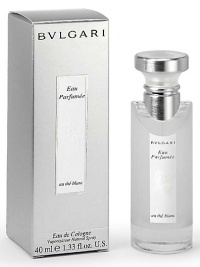 Bvlgari Eau Parfumée au thé blanc Eau de Cologne for her and him. A soothing white tea scent with warm, intimate notes of white pepper and Artemisia creates moments of relaxation and well-being for both body and mind. A delicate fragrance of warm, intimate and relaxing notes designed to be enjoyed in private moments of luxury. 1.35 oz. Bvlgari Eau Parfumée au thé blanc Eau de Cologne for her and him. A soothing white tea scent with warm, intimate notes of white pepper and Artemisia creates moments of relaxation and well-being for both body and mind. A delicate fragrance of warm, intimate and relaxing notes designed to be enjoyed in private moments of luxury. 1.35 oz.