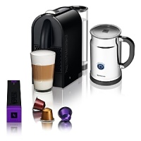 This bundle of coffee convenience includes the U from Nespresso and an Aeroccino milk frother. The U heats up in just 25-30 seconds and powers off automatically after nine minutes. It's detailed with water level detection, a folding drip tray and a sleek, compact profile that easily fits into small spaces.